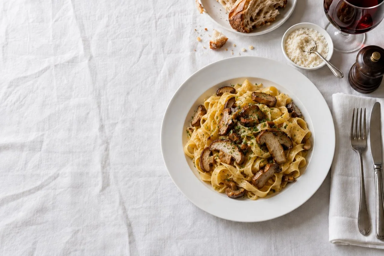 Fettuccine all'uovo con funghi porcini