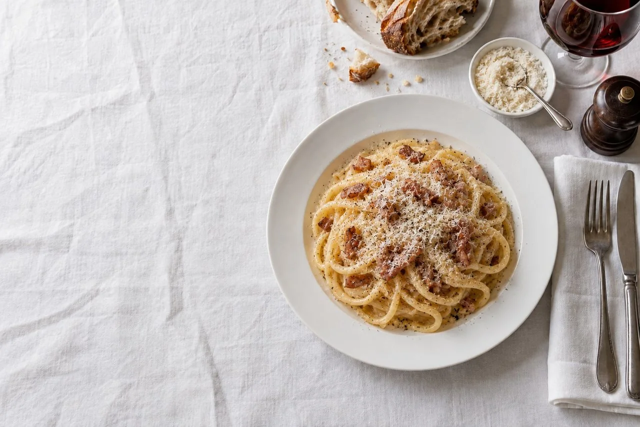 Tonnarelli alla gricia con guanciale e pecorino